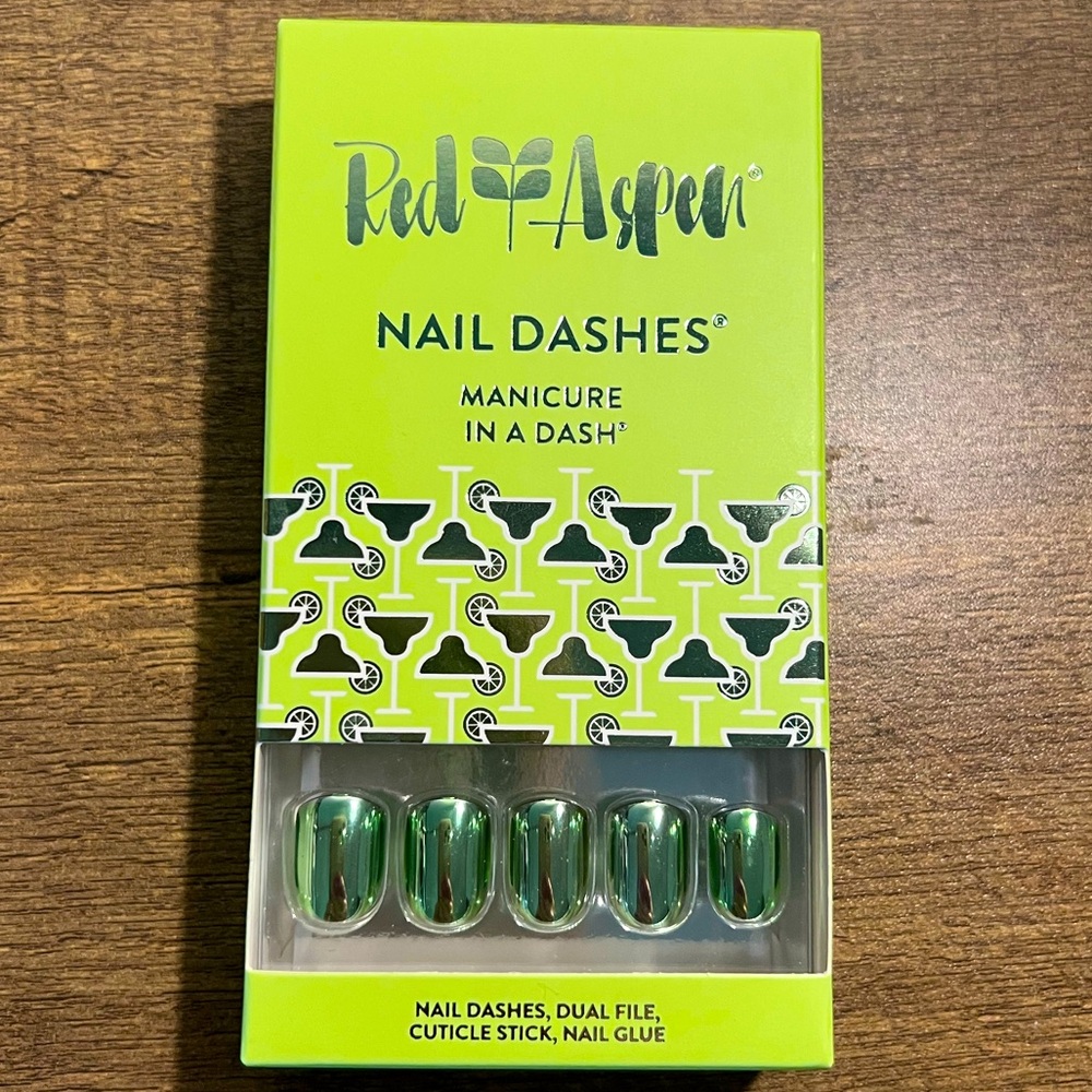 Margarita O’Clock, Myra 🍋‍🟩 Red Aspen Press On Nail Dashes